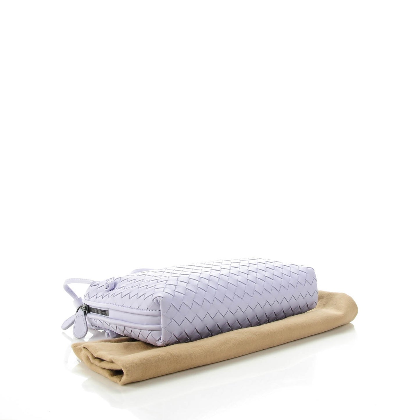Nappa Intrecciato Pillow Crossbody Messenger Oyster Lilac