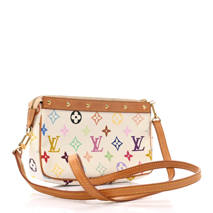 Louis Vuitton Monogram Multicolor Pochette Accessories White Long Strap 3 of 11