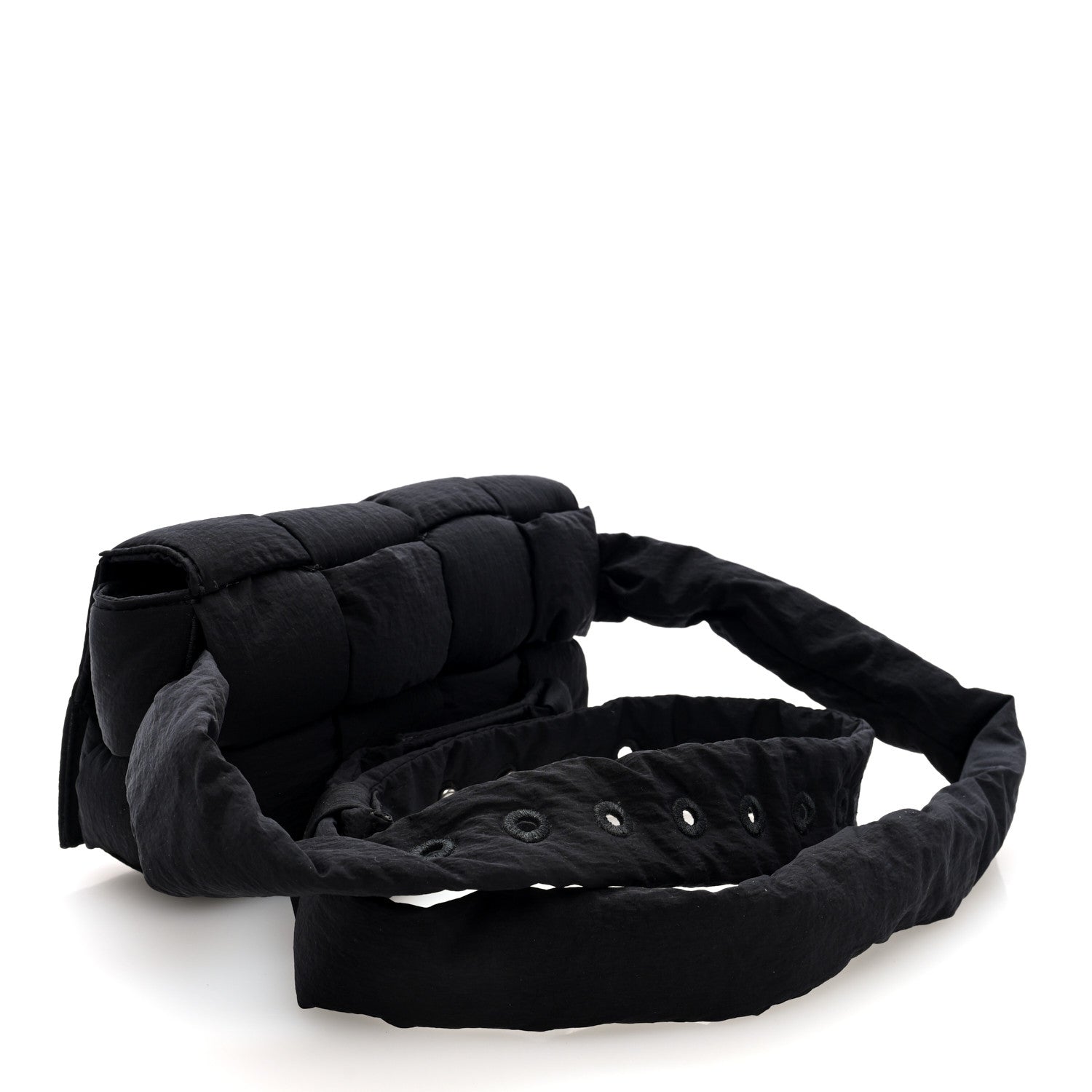 Bottega Veneta Nylon Intrecciato Padded Tech Mini Cassette Belt Bag Black 3 of 9