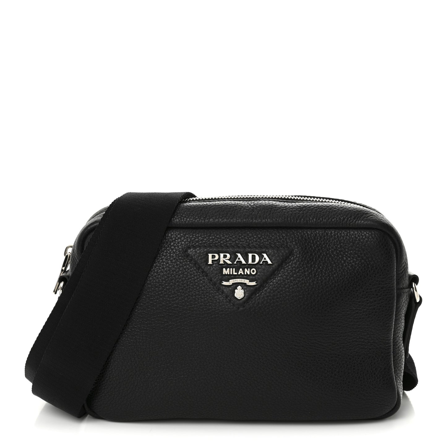 Vitello Daino Camera Crossbody Black
