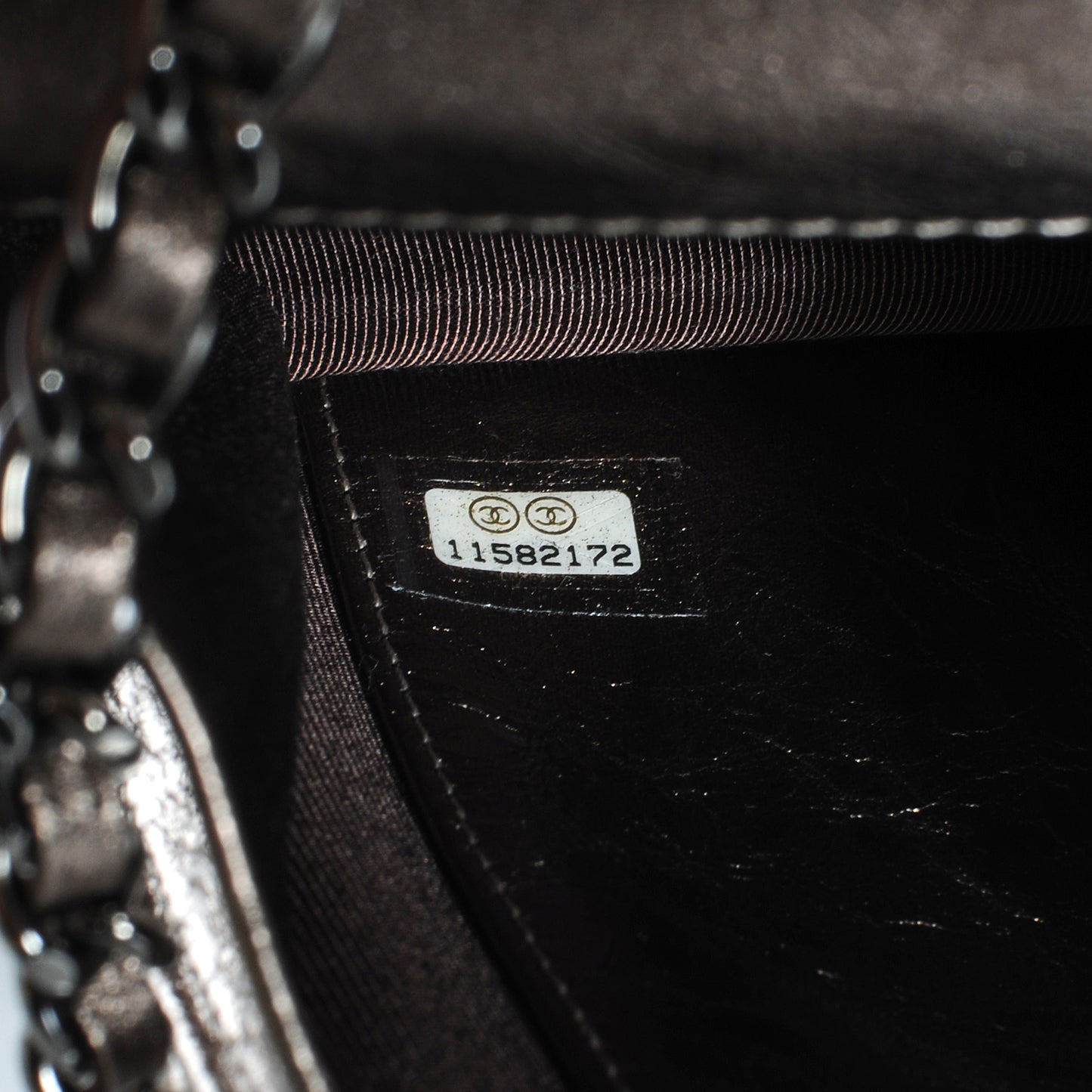 Calfskin Reissue Wallet On Chain WOC Dark Silver