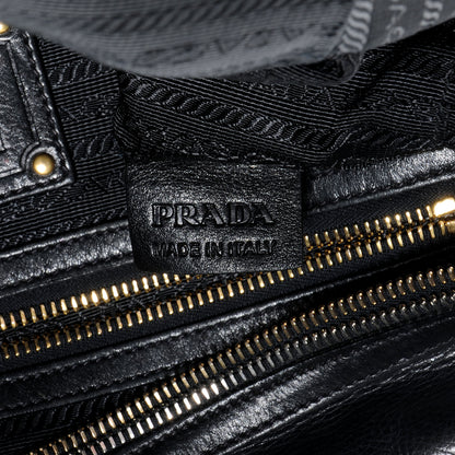 Prada Soft Calf Bowler Bag Black 7 of 10