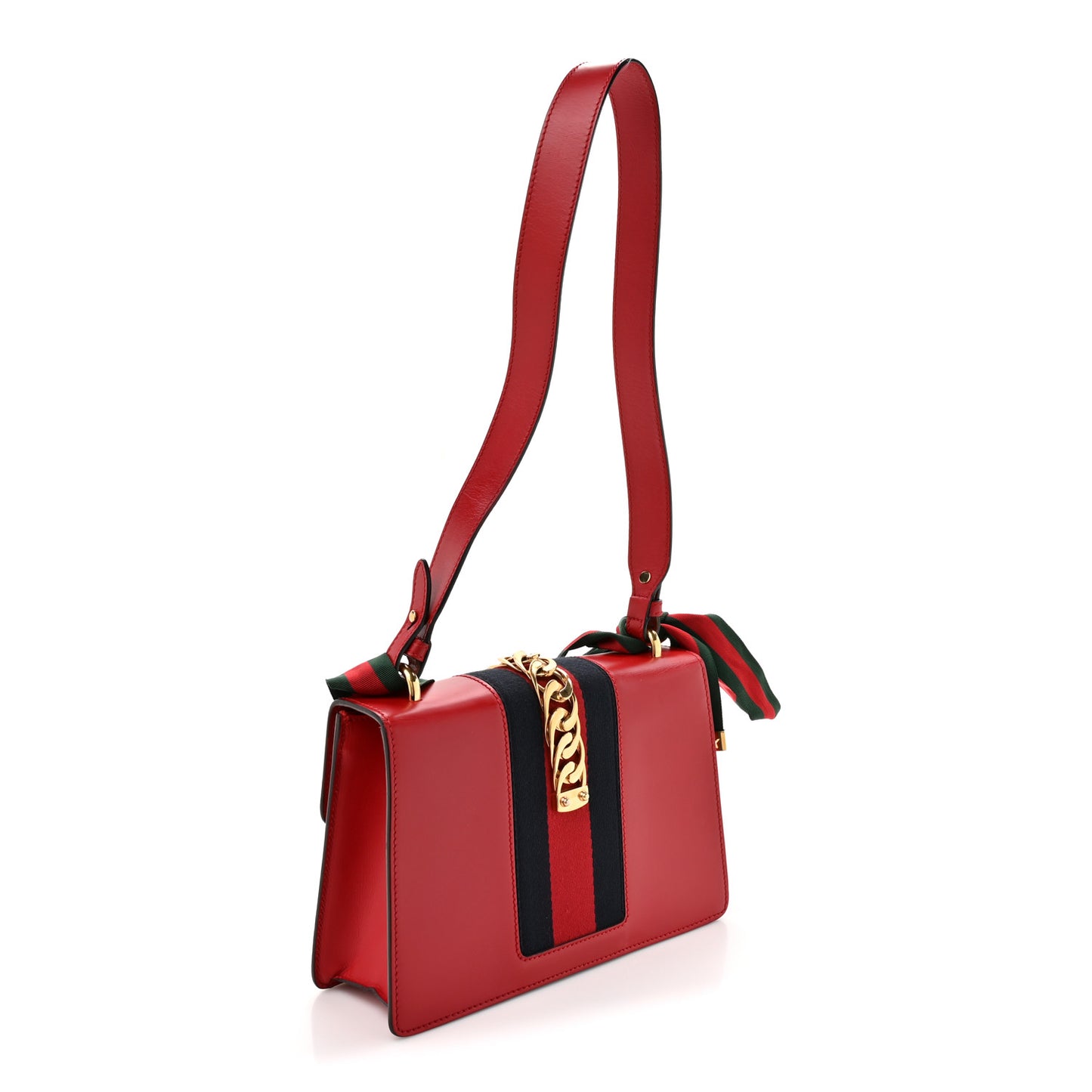 Calfskin Small Sylvie Shoulder Bag Hibiscus Red
