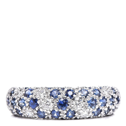Cartier 18K White Gold Diamond Sapphire 6mm Mimi Ring 49 5 1 of 5