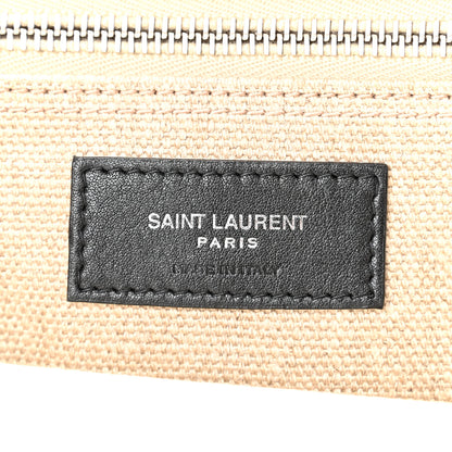 Saint Laurent Linen Calfskin Small Rive Gauche Tote Greggio Natural 6 of 10