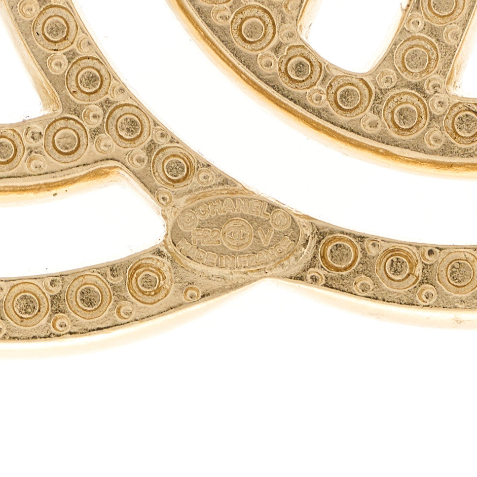 Chanel Crystal CC Brooch Light Gold 4 of 5