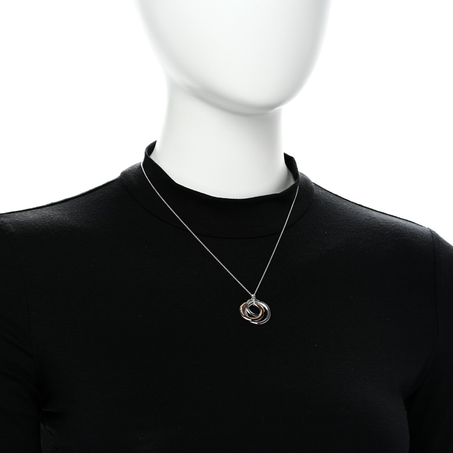 Tiffany Sterling Silver Rubedo 1837 Circles Pendant Necklace 2 of 5