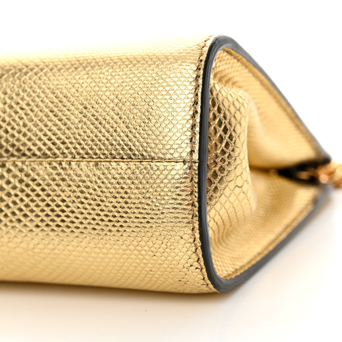 Snakeskin Small Cosmo T Lock Shoulder Bag Gold
