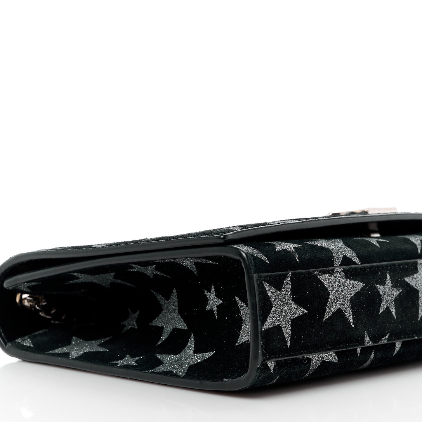 SAINT LAURENT Suede Star Medium Monogram Kate Satchel Black
