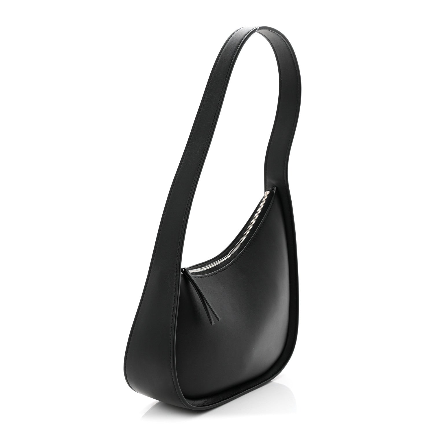The Row Smooth Calfskin Half Moon Shoulder Bag Black 3 of 10