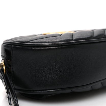 Gucci Calfskin Matelasse GG Marmont Belt Bag 75 30 Black 9 of 10