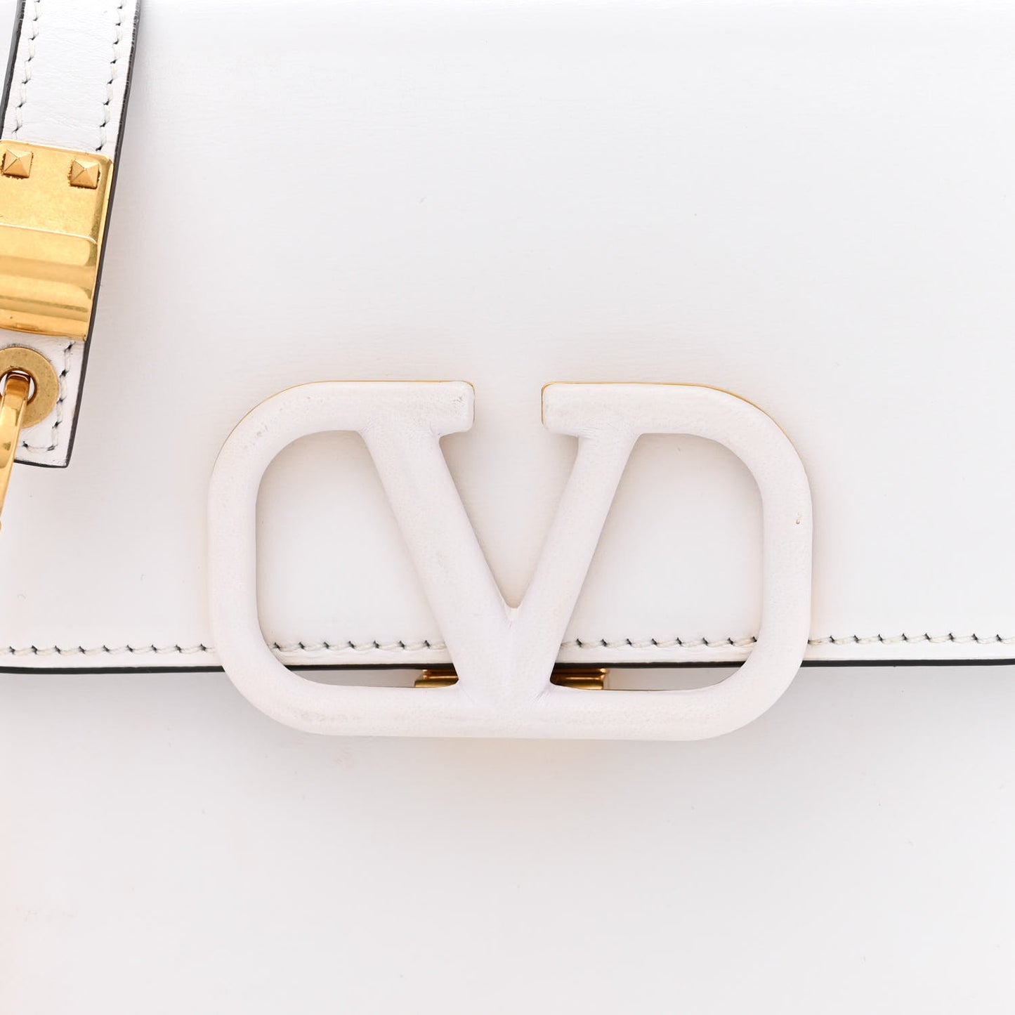 Smooth Calfskin Small VSling Shoulder Bag White