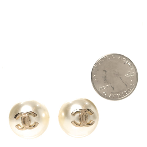Pearl CC Large Earrings Gold