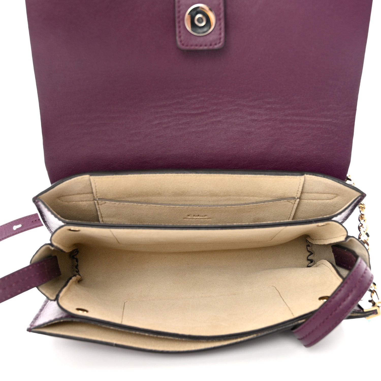 Chloe Suede Calfskin Small Faye Shoulder Bag Intense Violine 5 of 10