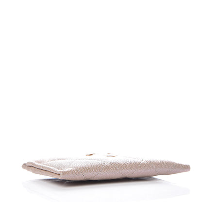 Chanel Iridescent Caviar Quilted Card Holder Beige 4 of 9