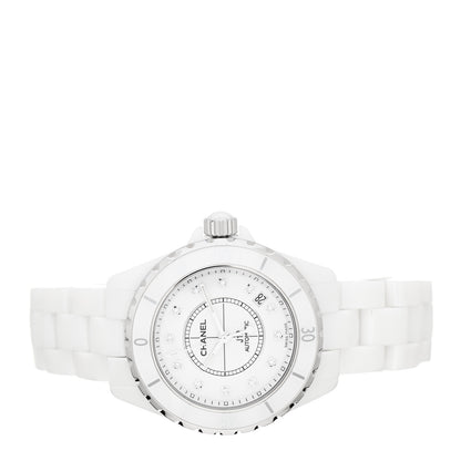 Chanel Stainless Steel Ceramic Diamond 38mm J12 Automatic Watch White 2 of 4