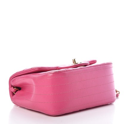 Chanel Lambskin Chevron Quilted Mini Square Flap Fuchsia 4 of 22