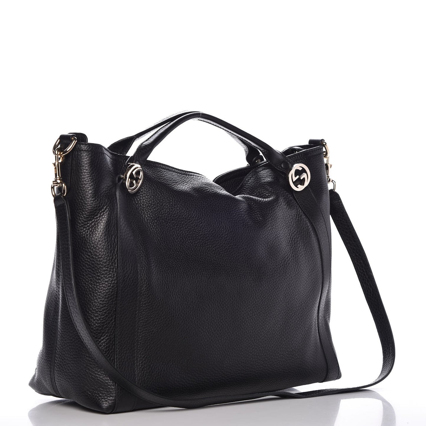Cellarius Calfskin Medium Miss GG Top Handle Bag Black