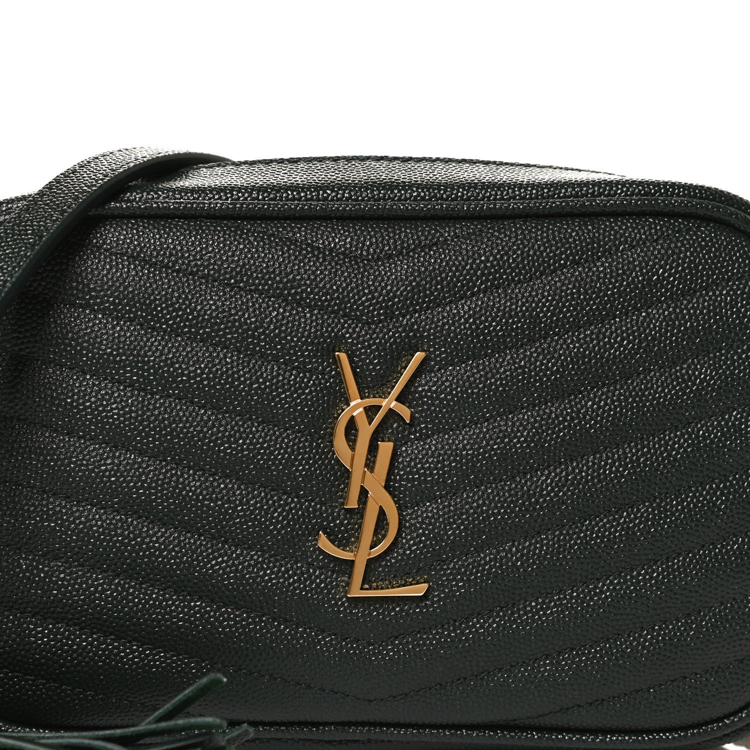 Saint Laurent Grain De Poudre Matelasse Monogram Mini Lou Camera Bag New Vert Fonce 7 of 10
