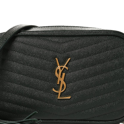 Saint Laurent Grain De Poudre Matelasse Monogram Mini Lou Camera Bag New Vert Fonce 7 of 10