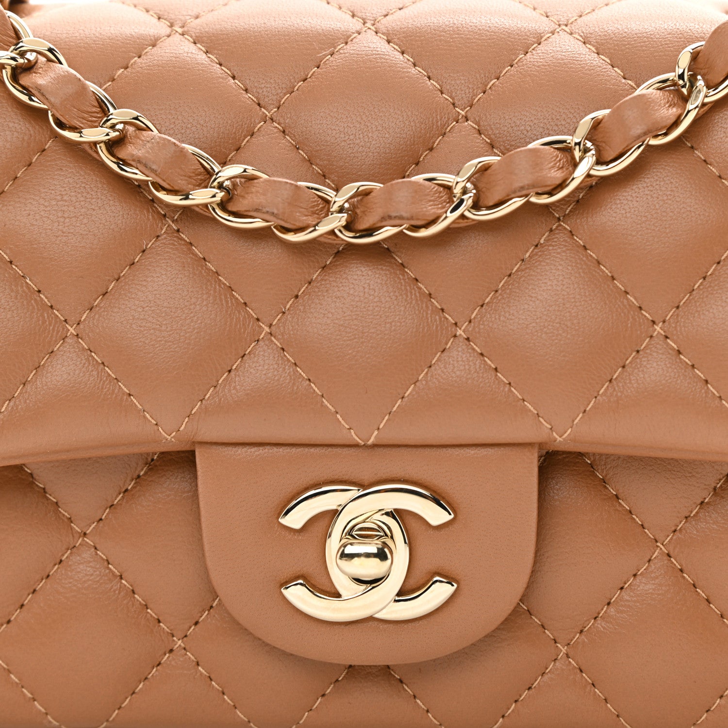 Chanel Lambskin Quilted Mini Rectangular Flap Brown 8 of 8