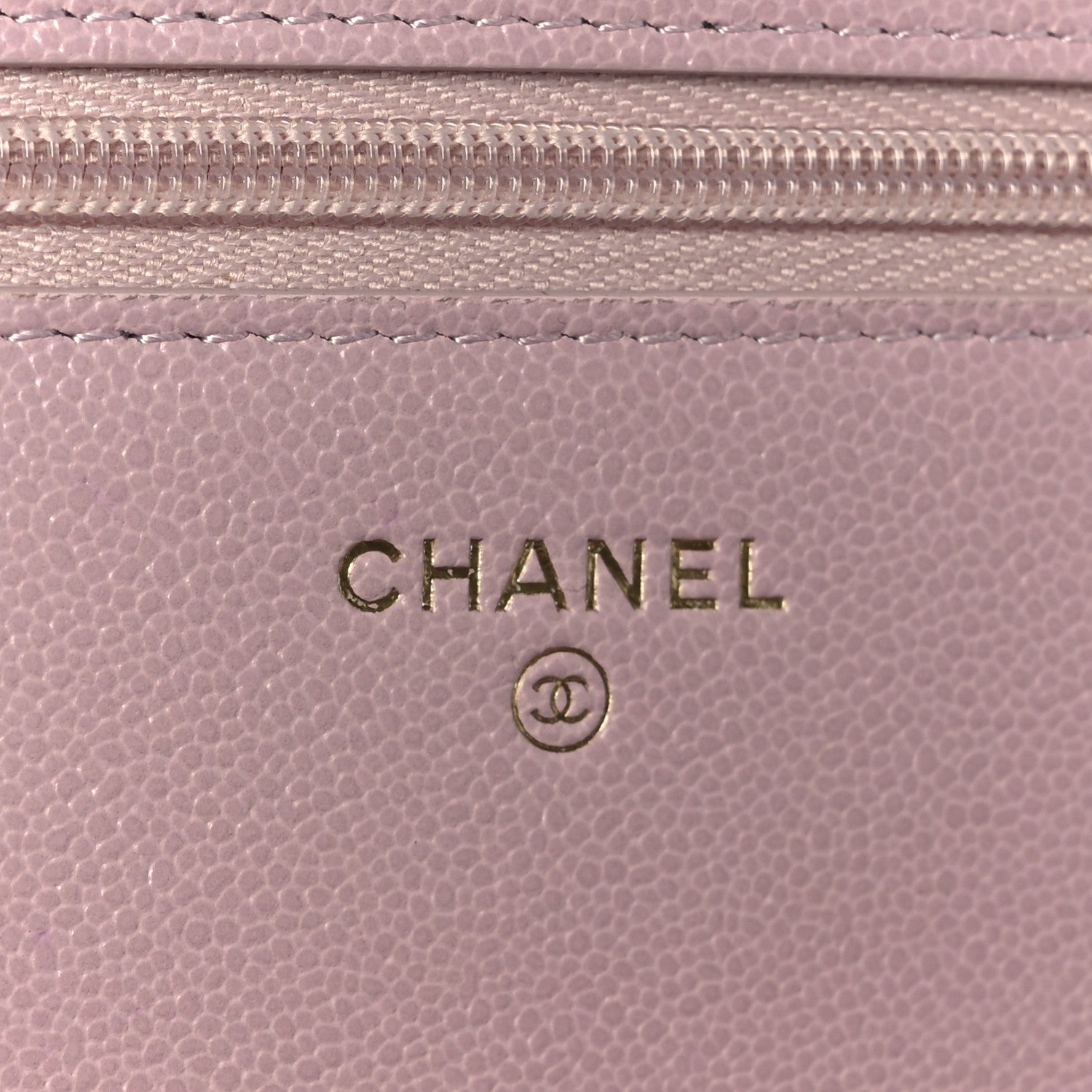 Chanel Caviar Quilted Studded CC Wallet on Chain WOC Light Pink 6 of 11