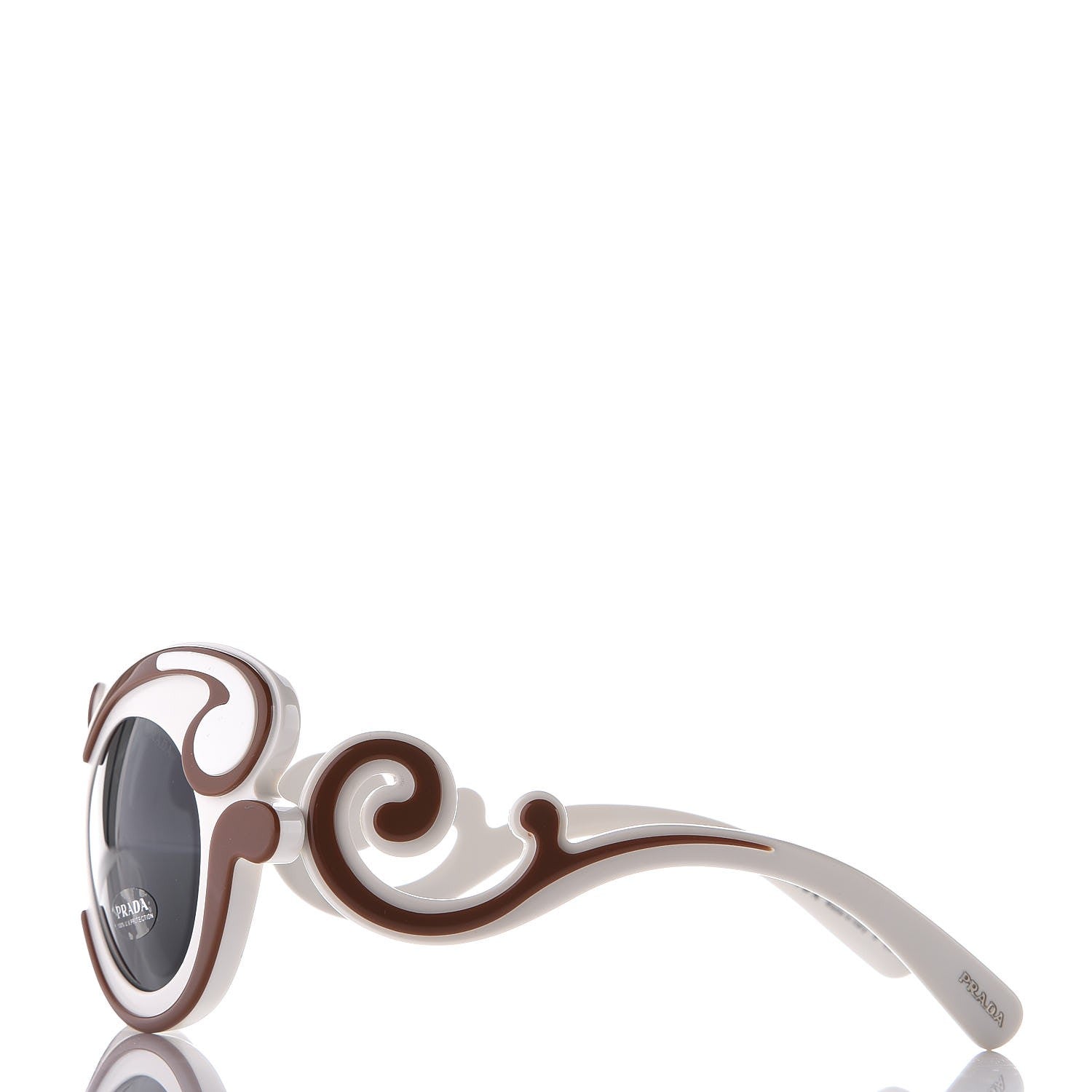 Prada Minimal Baroque Sunglasses SPR 23N White Brown 3 of 7