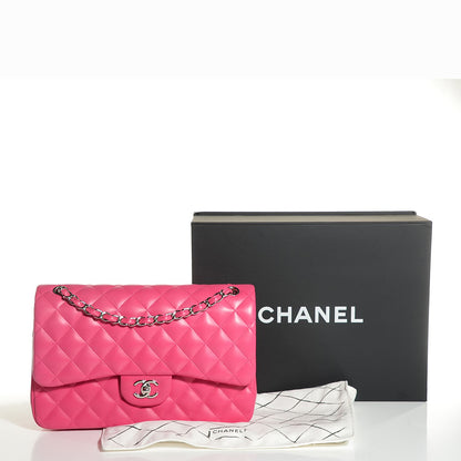 Chanel Lambskin Quilted Jumbo Double Flap Fuchsia 8 of 9