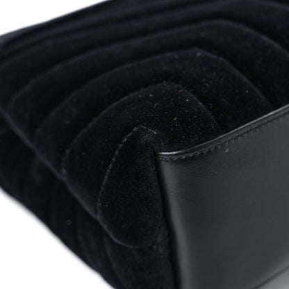 Saint Laurent Velvet Y Quilted Monogram Small Loulou Chain Satchel Black 7 of 10