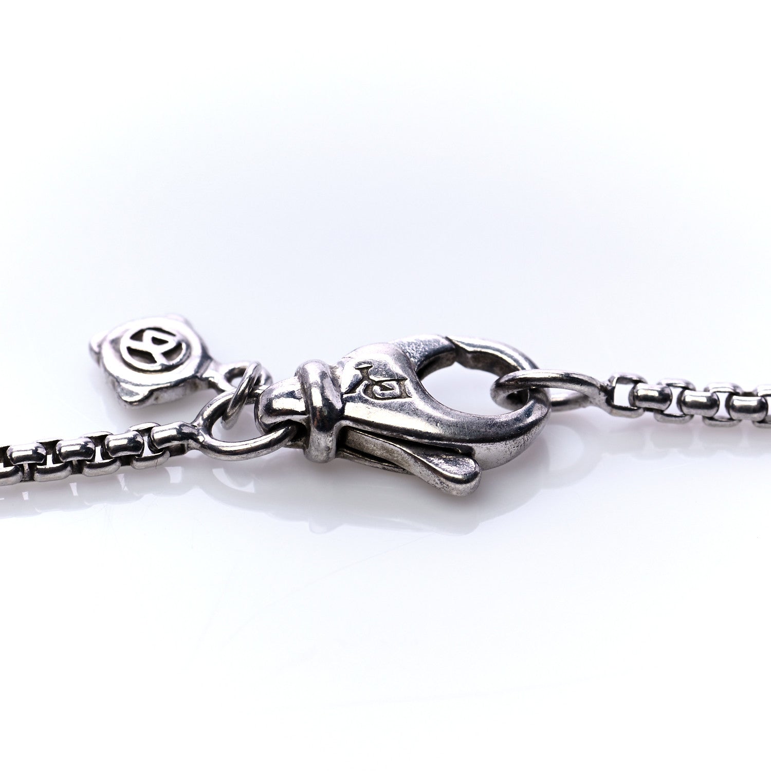 David Yurman Sterling Silver 14K White Gold Diamond 35mm Crossover Cross Necklace 6 of 7