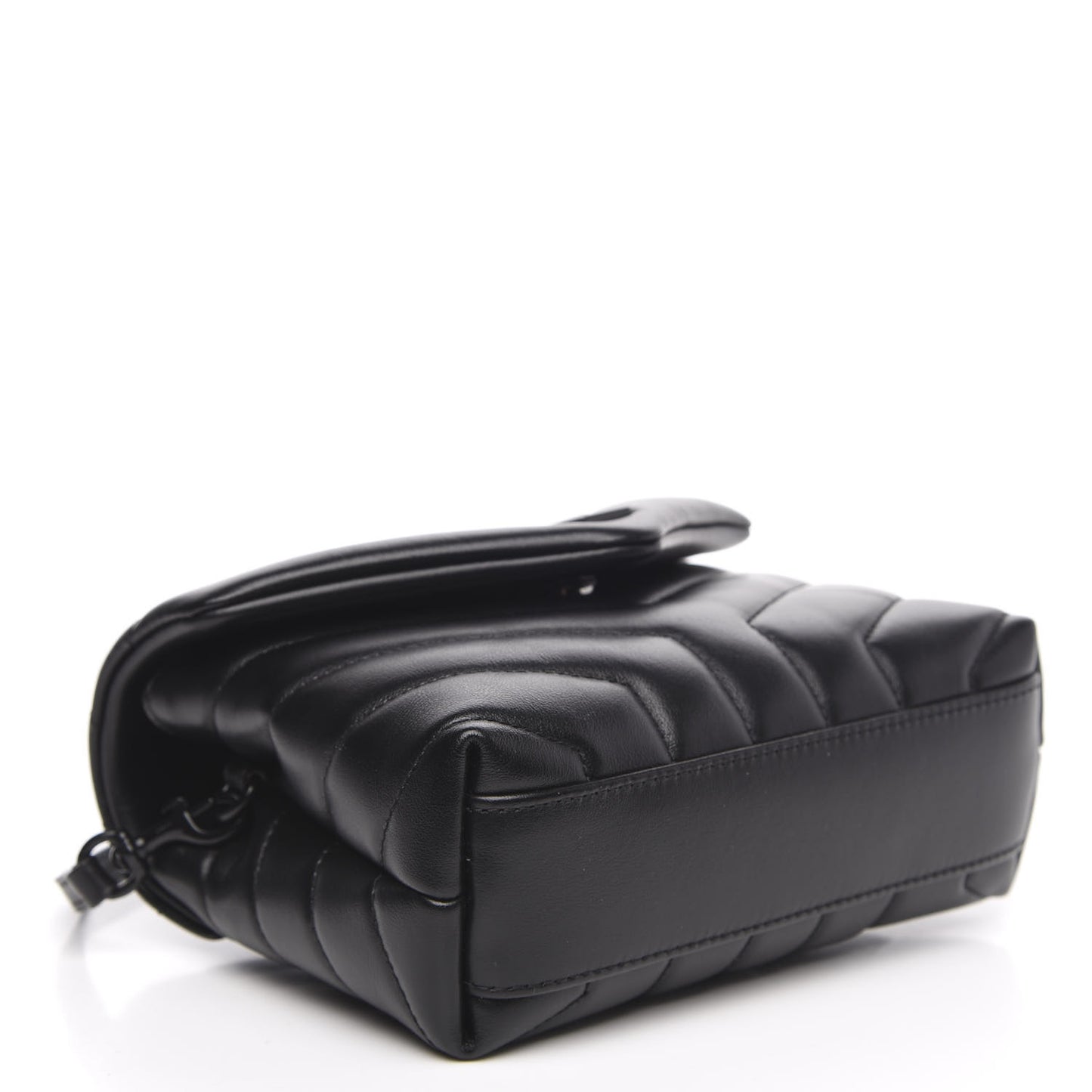 Calfskin Y Quilted Monogram Toy Loulou Crossbody Bag Black