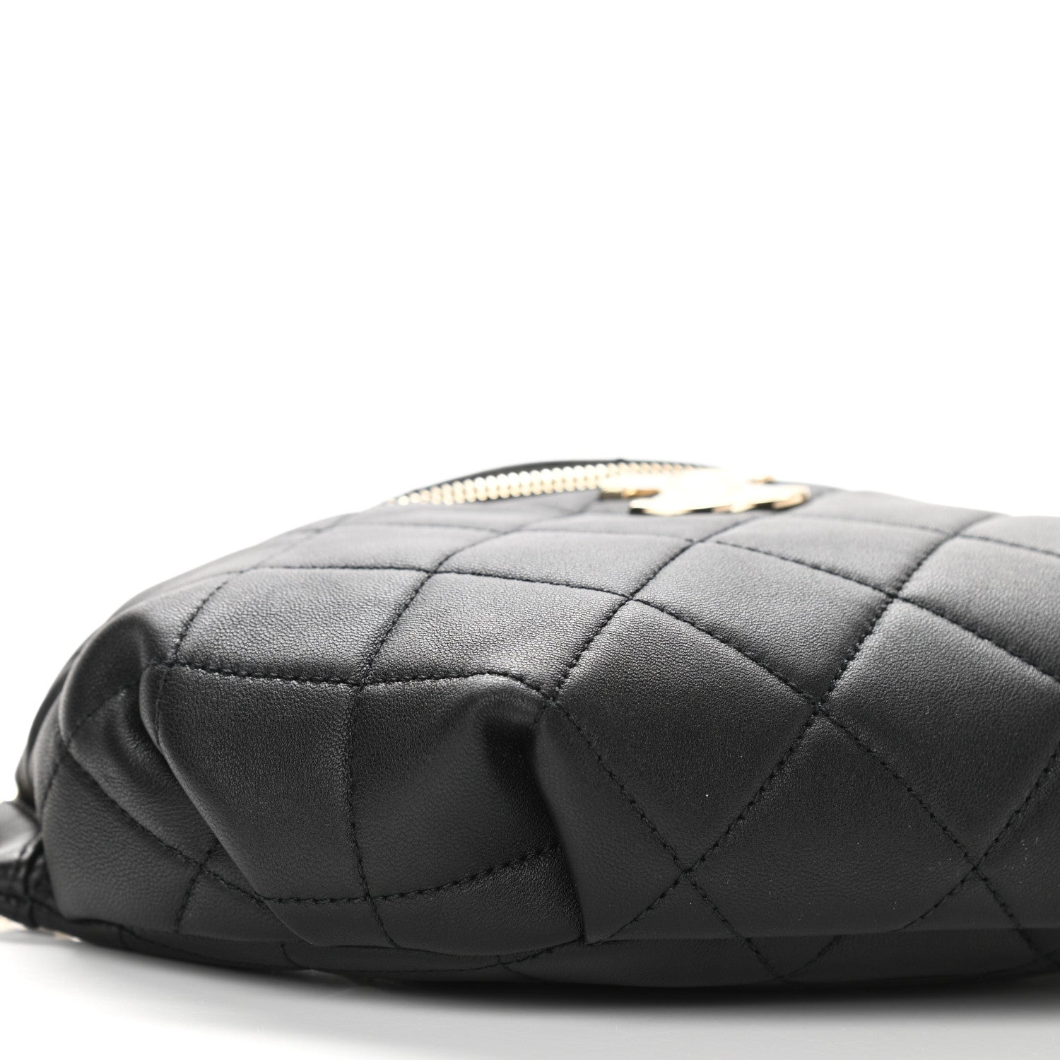 Chanel Lambskin Quilted Resin Bi-Color Waist Bag Fanny Pack Black 9 of 10