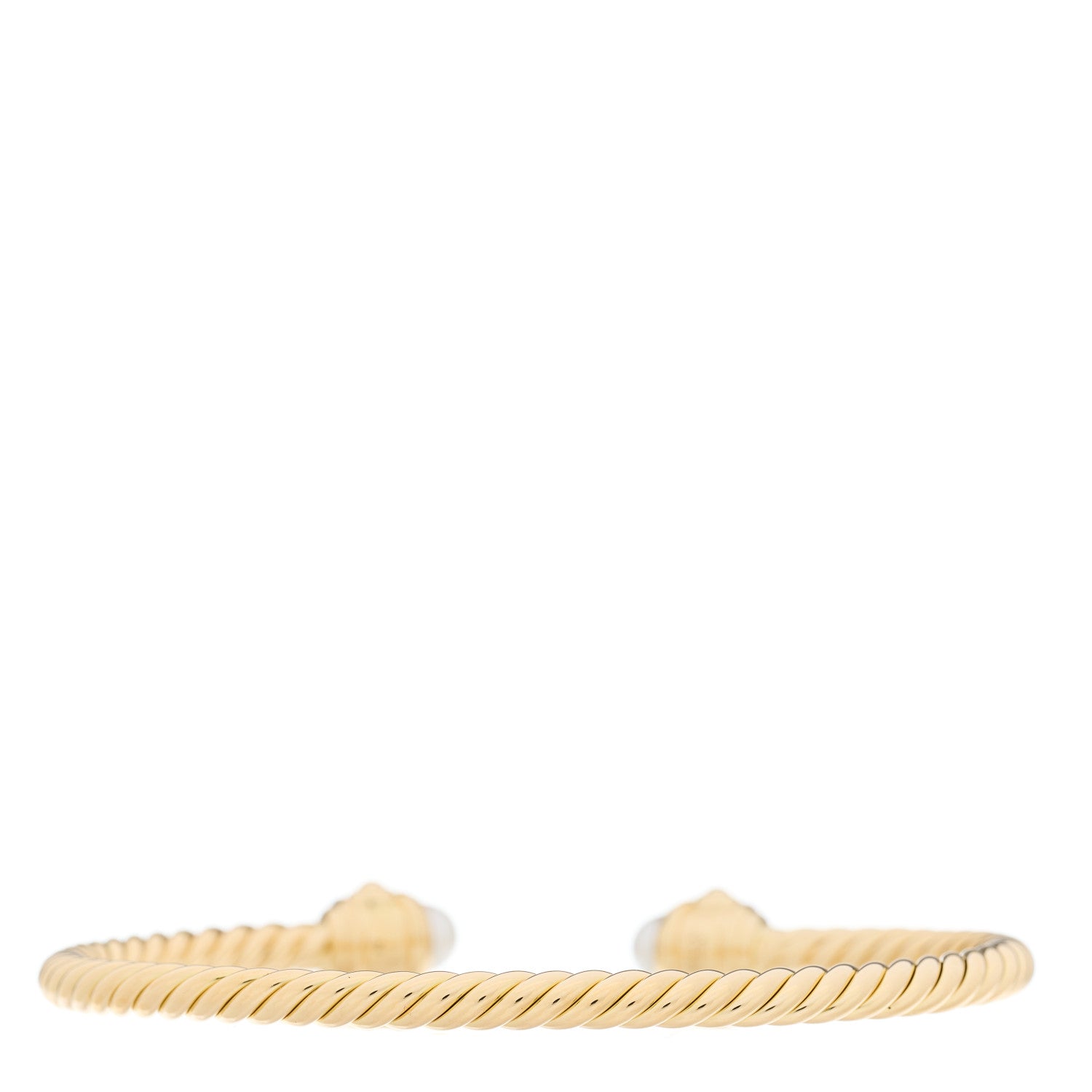 David Yurman 18K Yellow Gold Pearl Diamond 3.5mm Renaissance Bracelet 2 of 3