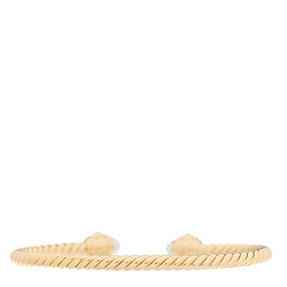 David Yurman 18K Yellow Gold Pearl Diamond 3.5mm Renaissance Bracelet 2 of 3