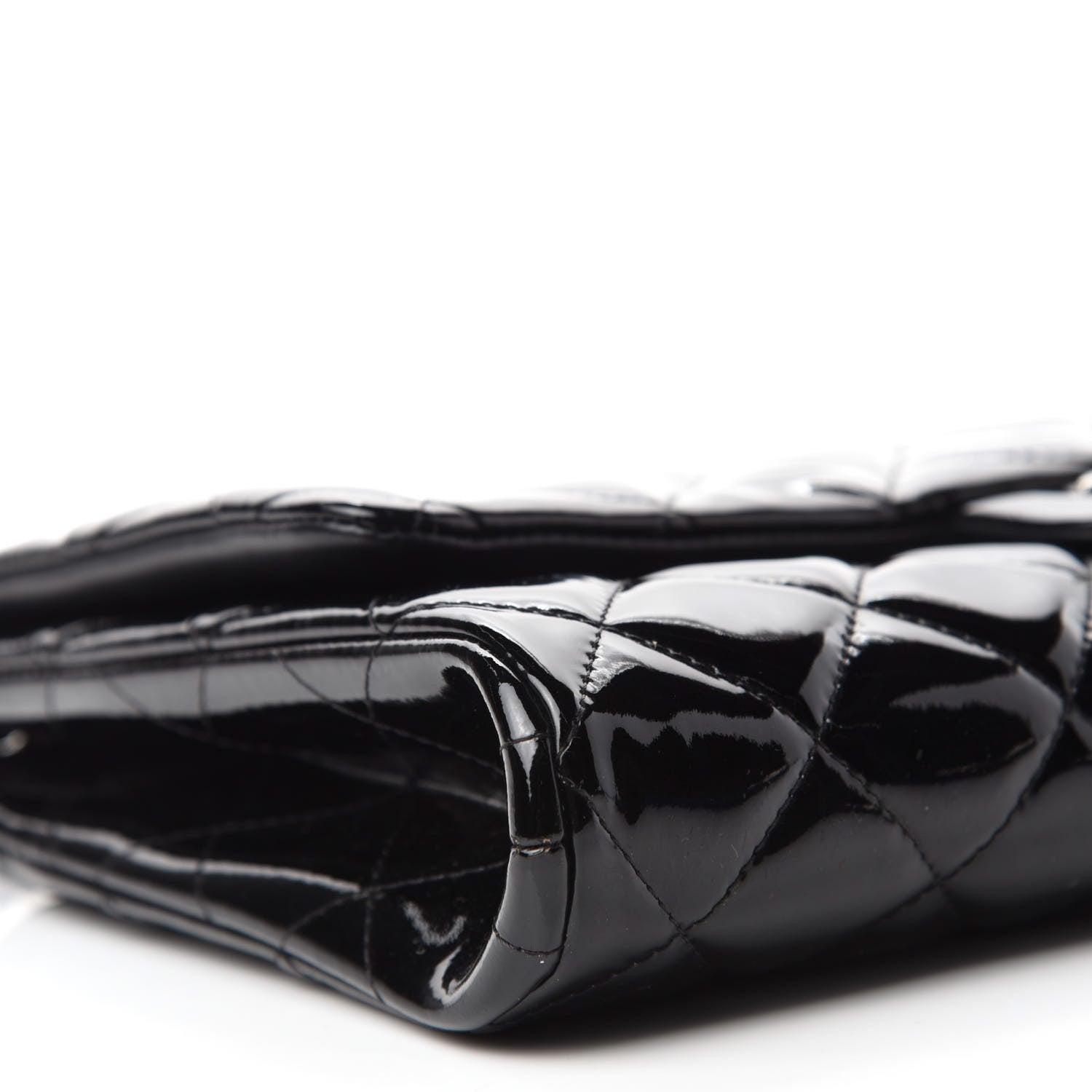 Chanel Patent Quilted Clutch with Chain Flap Black 6 of 11