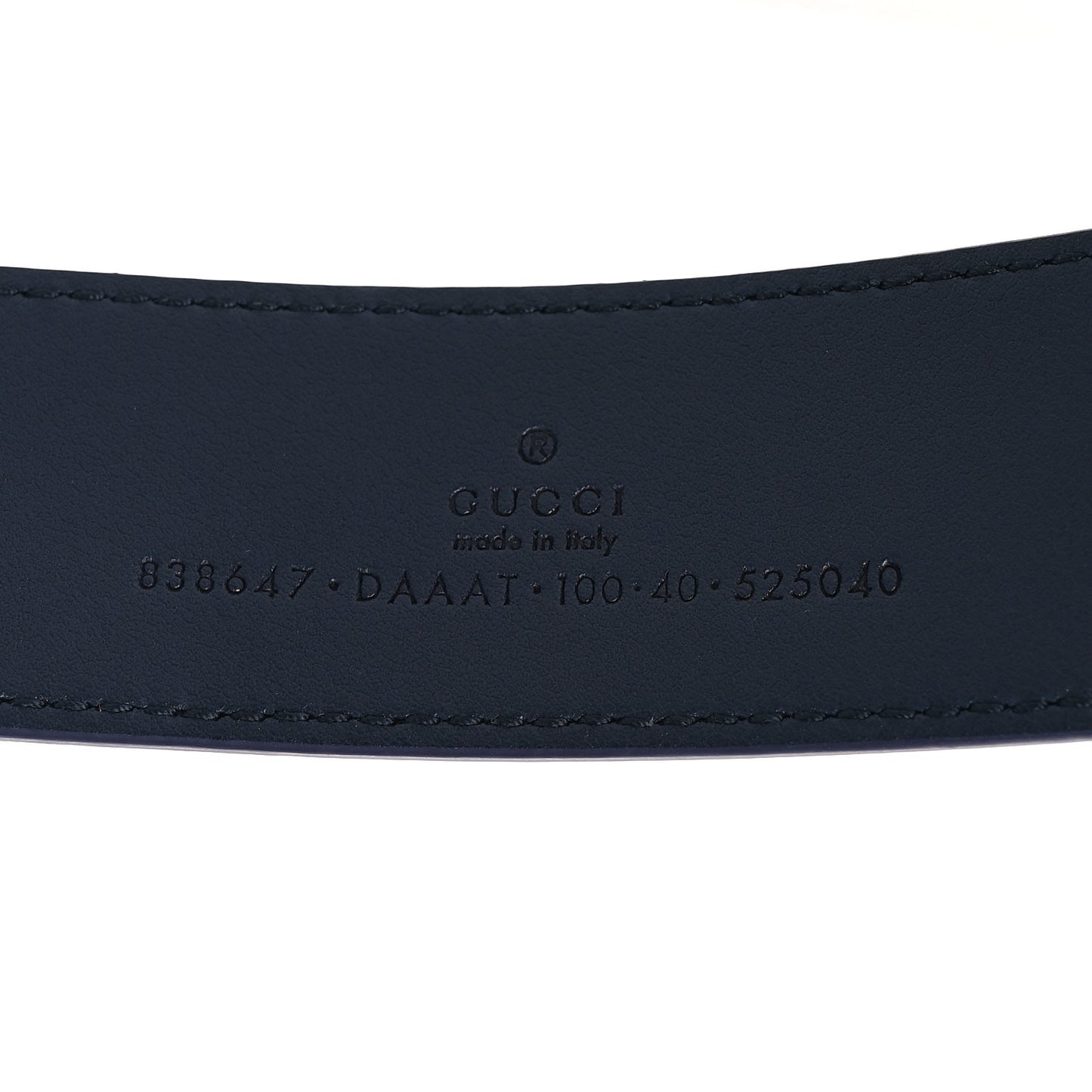 Moon Calfskin Round Plaque 35mm Belt 100 40 Navy
