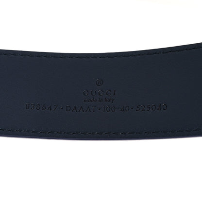 Gucci Moon Calfskin Round Plaque 35mm Belt 100 40 Navy 5 of 5