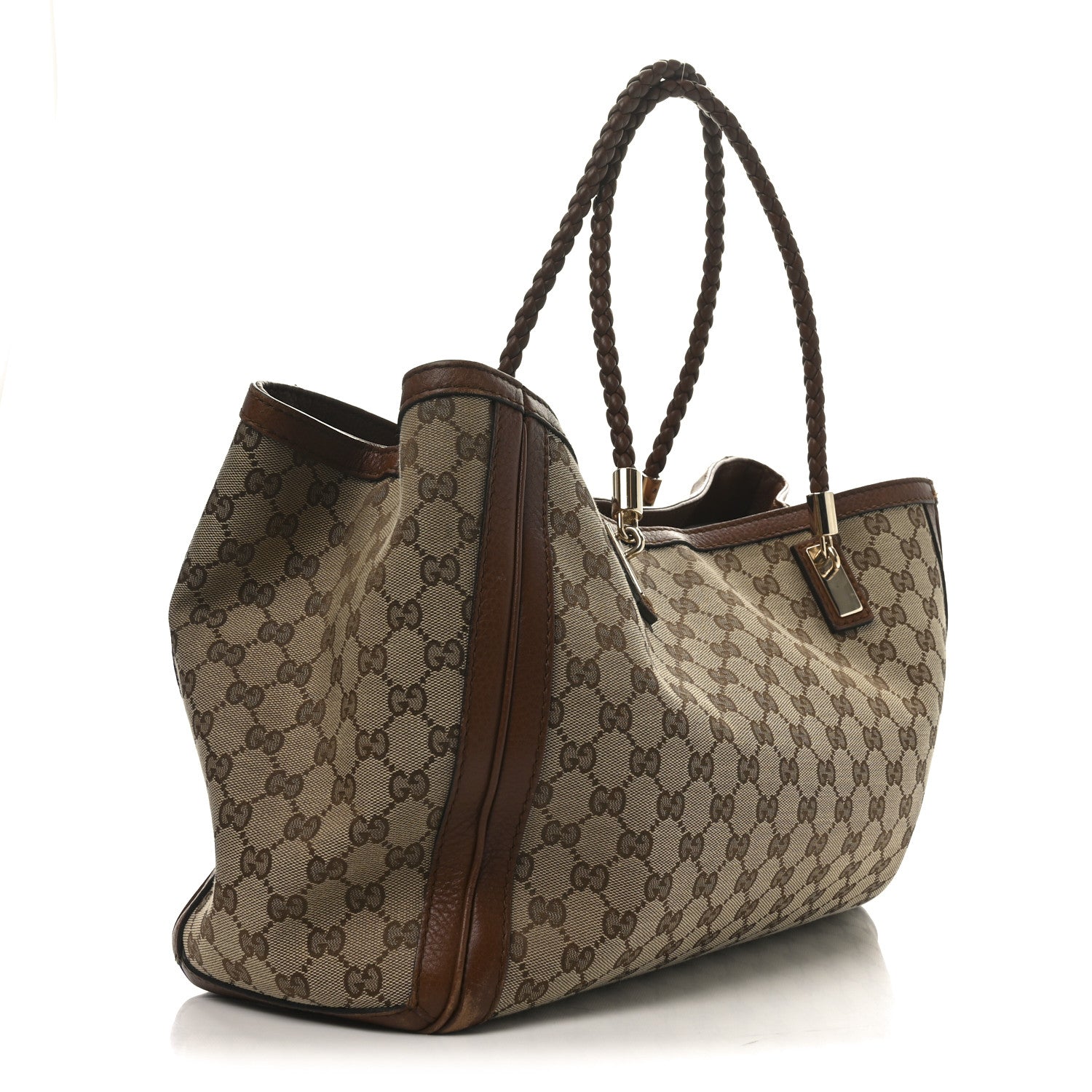 Gucci Monogram Cellarius Calfskin Medium Bella Tote Beige Ebony Cuir 3 of 12
