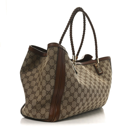 Gucci Monogram Cellarius Calfskin Medium Bella Tote Beige Ebony Cuir 3 of 12