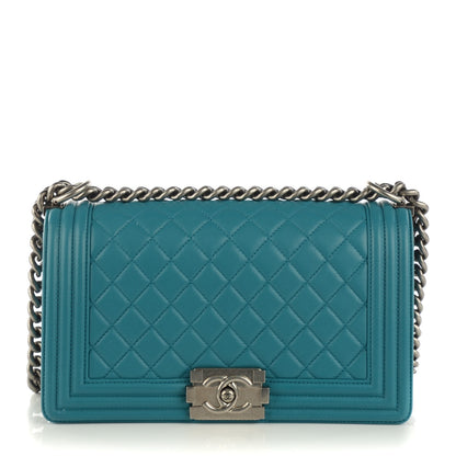Chanel Lambskin Quilted Medium Boy Flap Dark Turquoise 1 of 9
