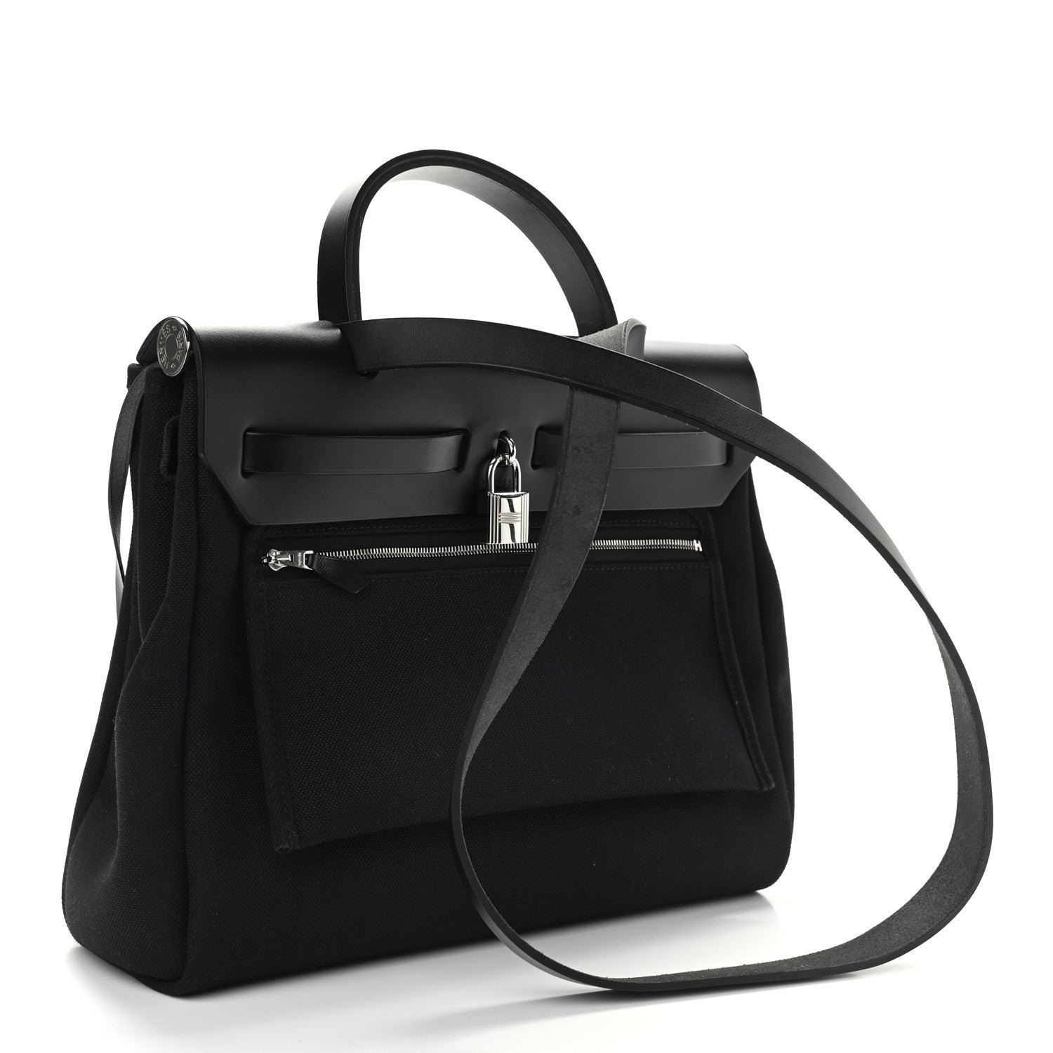 Hermes Military Toile Vache Hunter Herbag Zip PM 31 Black 4 of 15