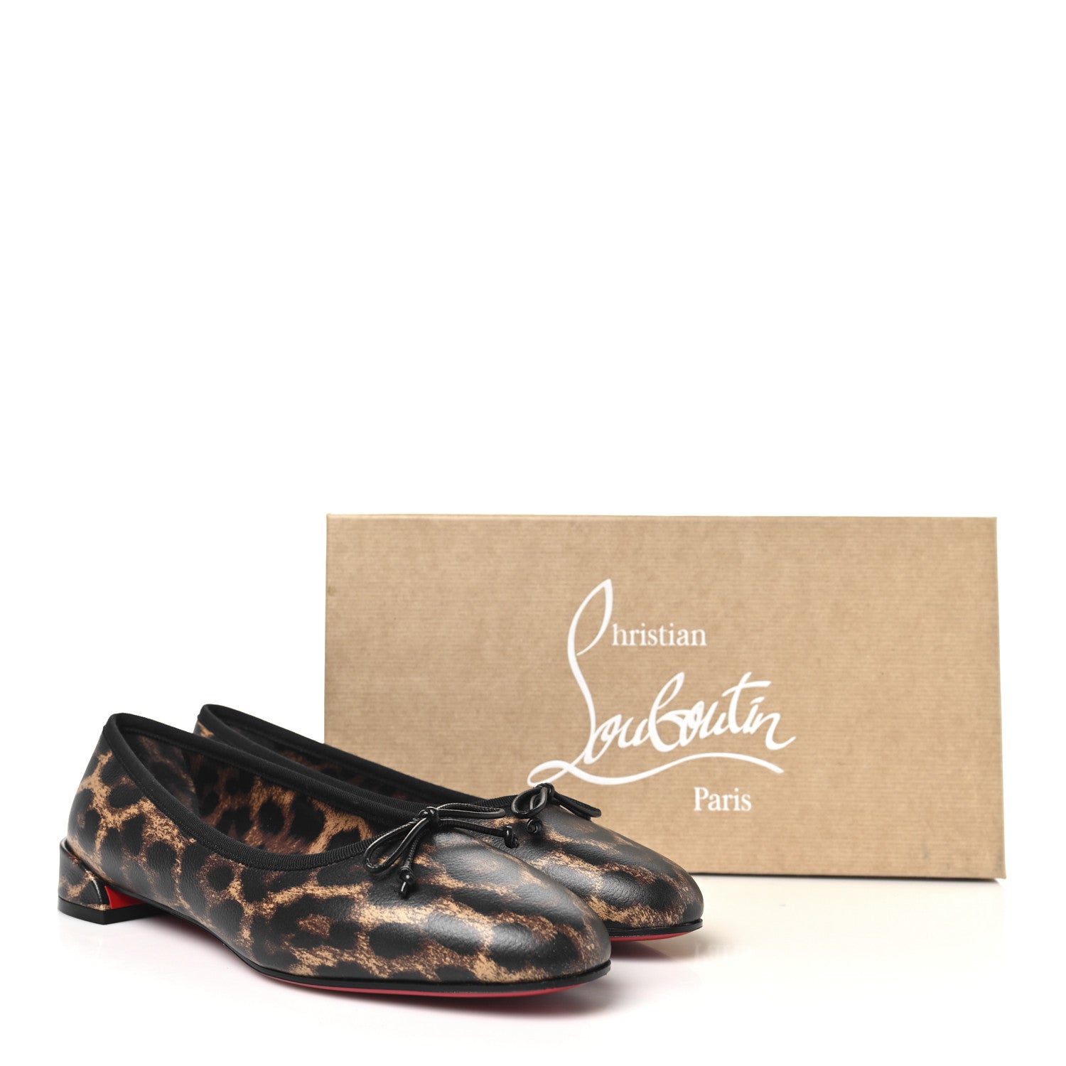 Christian Louboutin Calfskin Leopard Sweetie Jane Ballerina Flats 38.5 Multicolor 9 of 9
