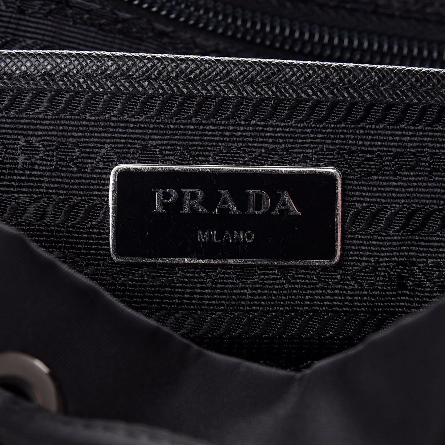Tessuto Nylon Saffiano Medium Backpack Black