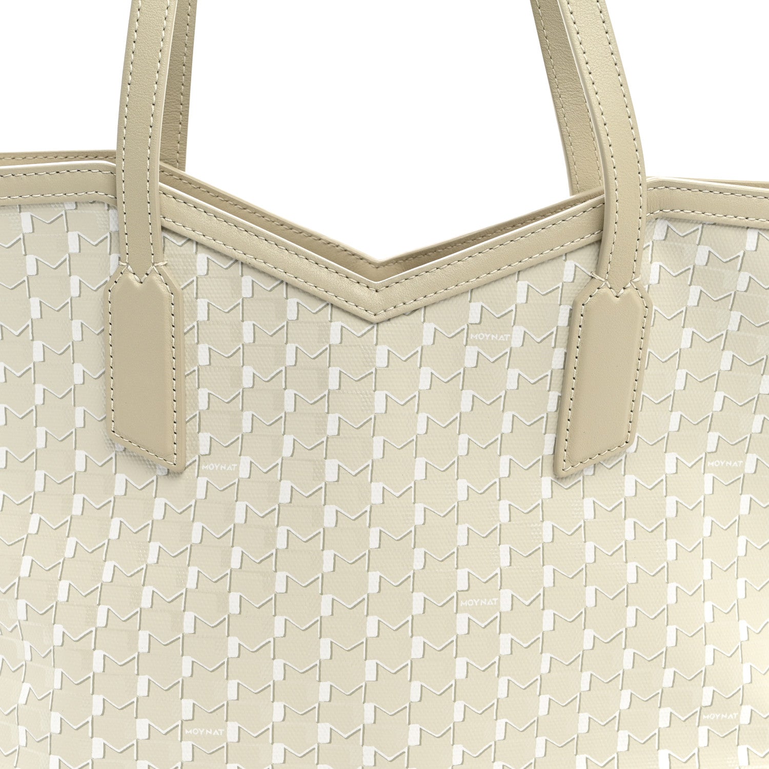 Moynat Calfskin Canvas M Tote PM Beige 7 of 9
