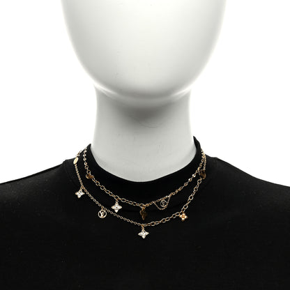 Louis Vuitton Metal Blooming Strass Necklace Gold 2 of 5