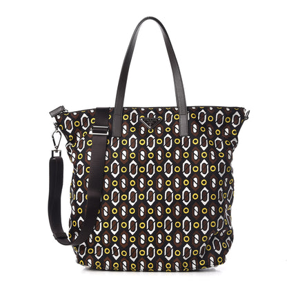 Prada Tessuto Stampato Nylon Saffiano Print Tote Cacao 1 of 10