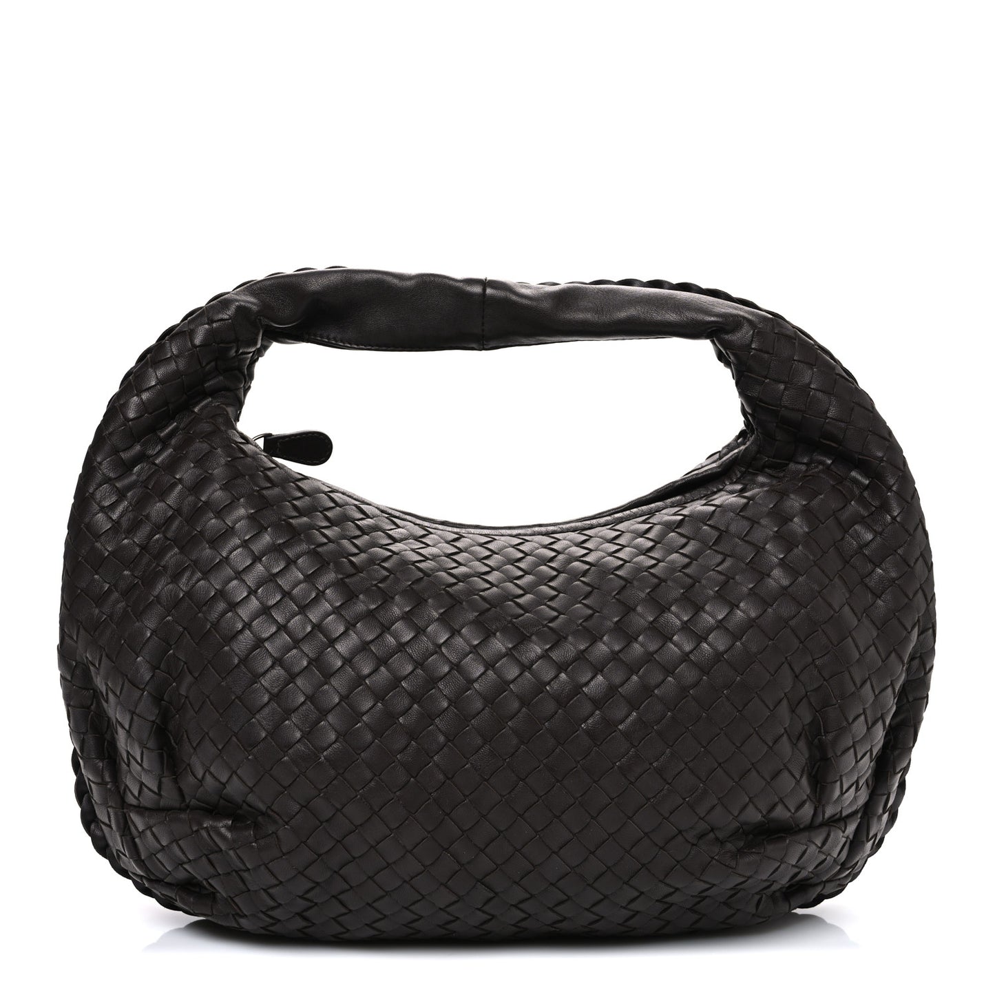 Nappa Intrecciato Medium Belly Veneta Hobo Ebano