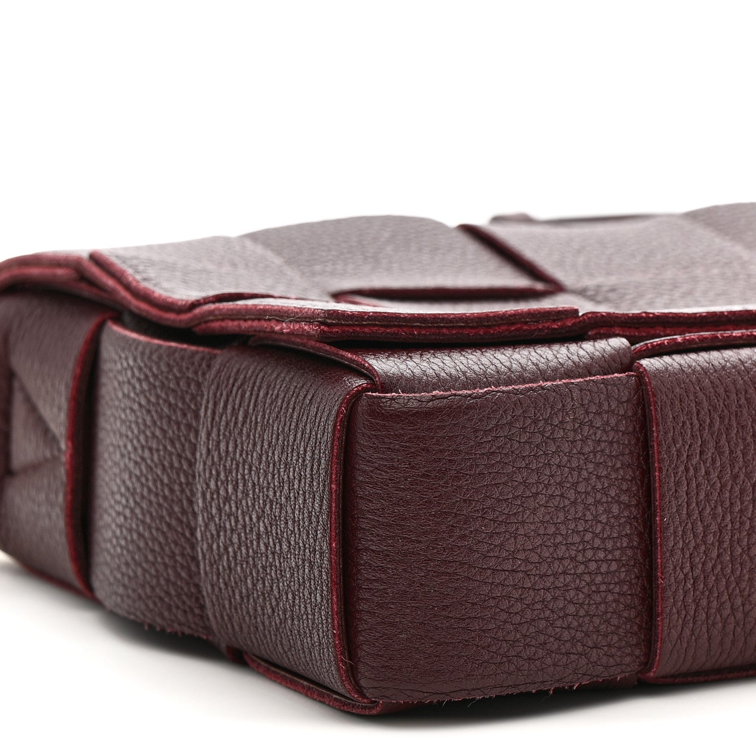 Bottega Veneta Grained Calfskin Maxi Intrecciato Cassette Crossbody Bag Bordeaux 9 of 13