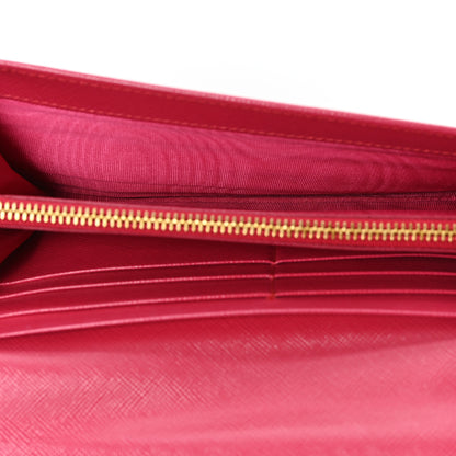 Prada Saffiano Crystal Continental Flap Wallet Peonia 5 of 7