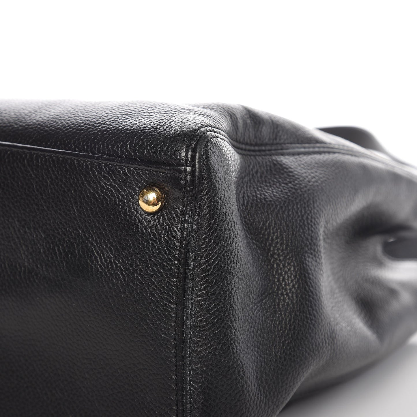 Calfskin Cerf Executive Shopper Tote Black